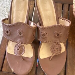 Jack Rogers Women's Brown Espadrille Wedge Sandals